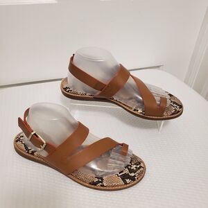 EC Crown Vintage Aaliya Brown Leather Sandals Size 9, Casual